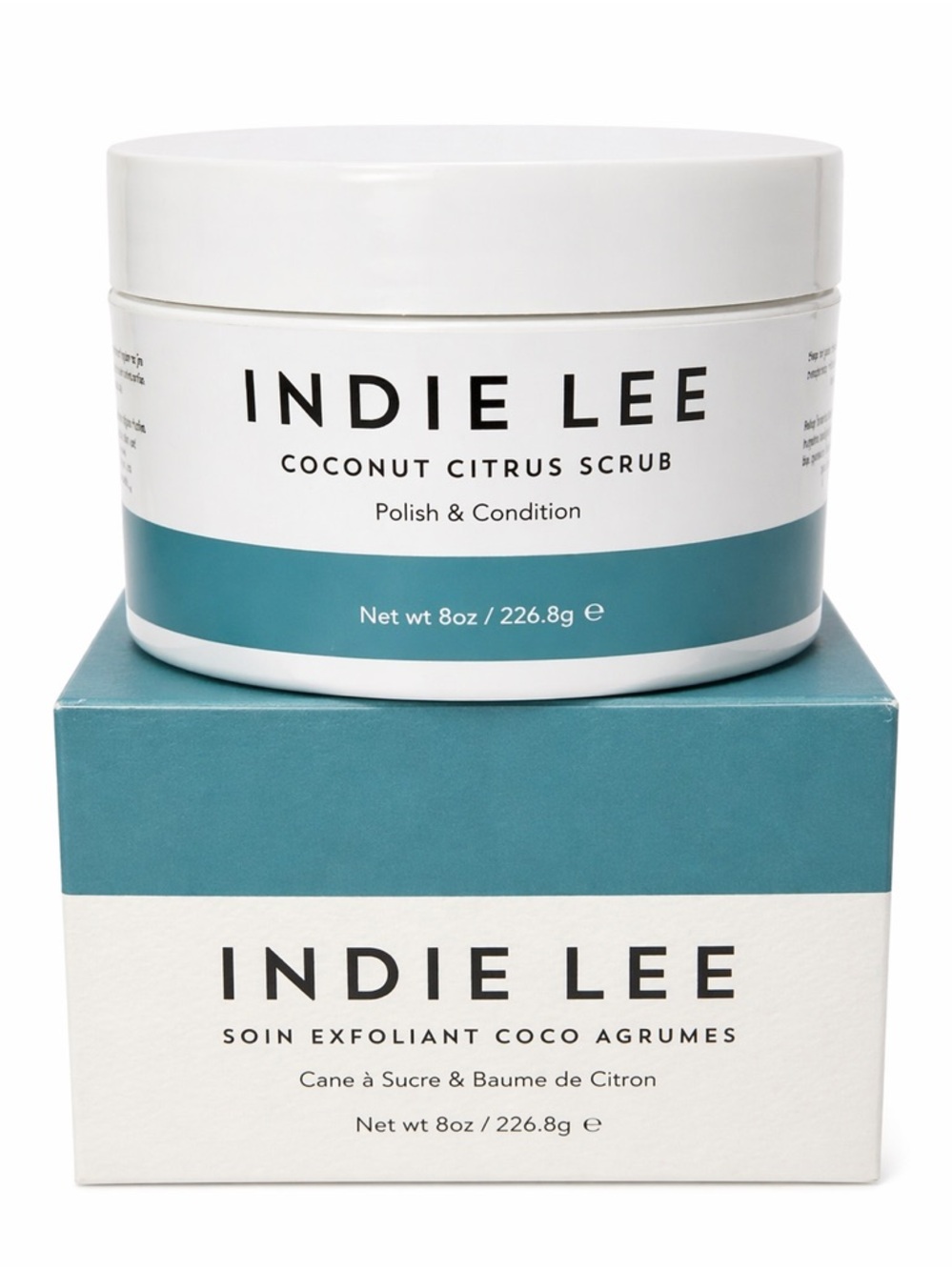 Indie Lee Coconut Citrus Body Scrub 8oz Polish & Condition Exfoliating Sugar Scr